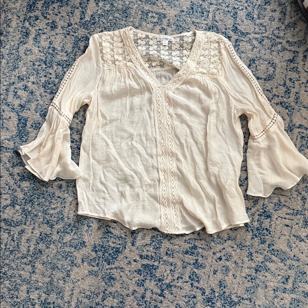 John Paul Richard bohemian blouse top sz Xl extra large